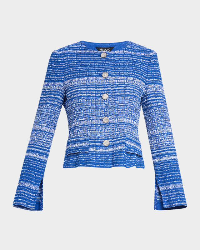 Modern-Fit Melange Tweed Knit Jacket